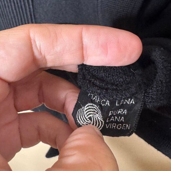 El Corte Ingles Sweater Women's Medium Black Cardigan Collared Knitted Wool Vntg - Picture 4 of 7